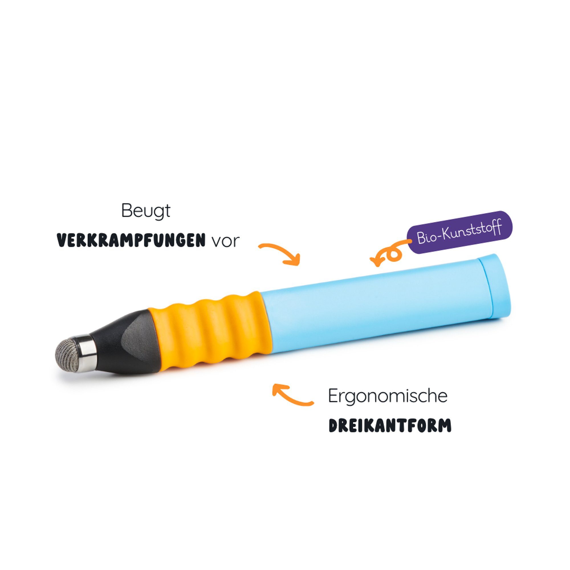 Edurino Lernspielzeug Lernstift Ergonomischer Stift Eingabestift Kinder beidhändig - Blau – Bild 3 von 3