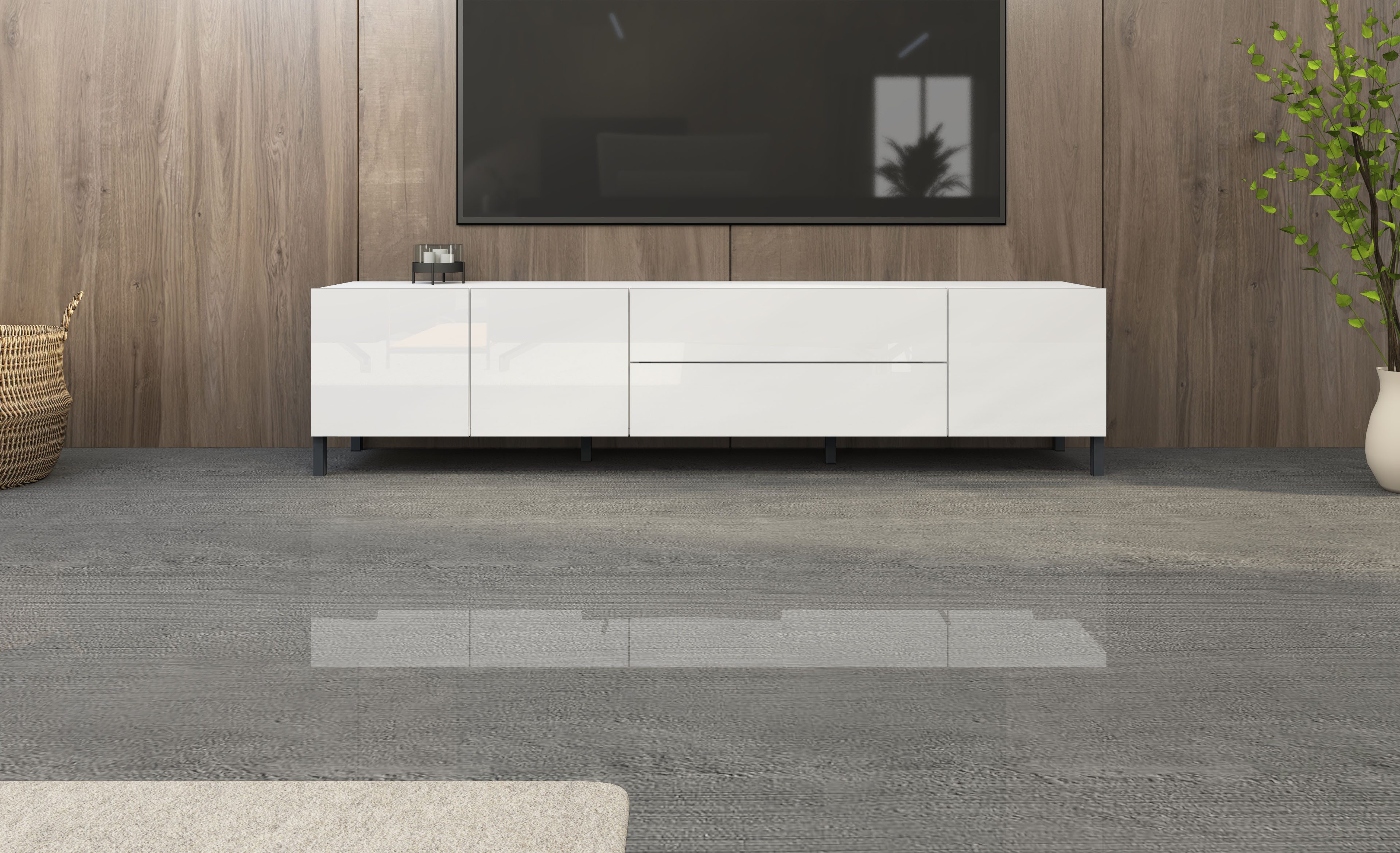 borchardt Möbel Lowboard, Metallfüße, grifflose Optik günstig online kaufen