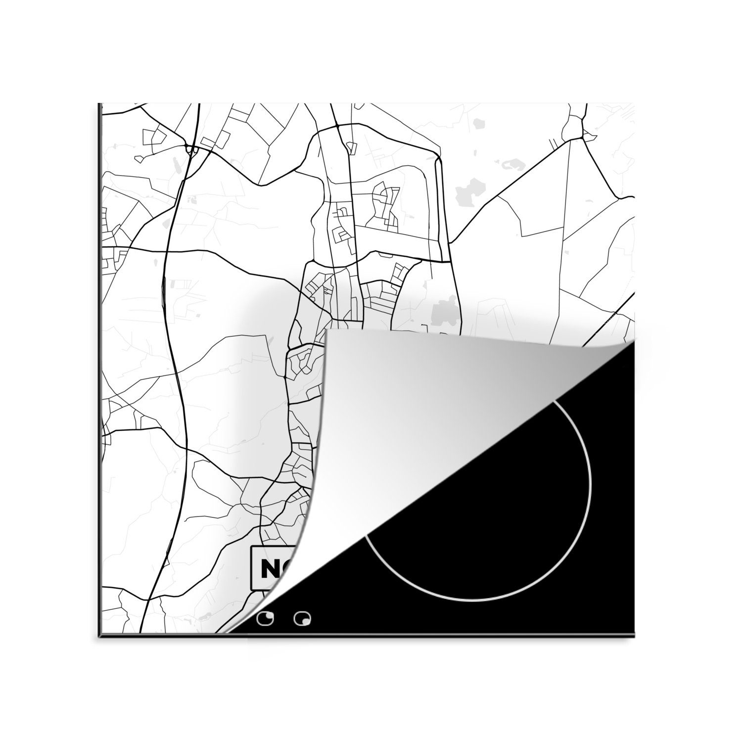 MuchoWow Herdblende-/Abdeckplatte Karte - Norderstedt - Karte - Stadtplan, Vinyl, (1 tlg), 78x78 cm, Ceranfeldabdeckung, Arbeitsplatte für küche