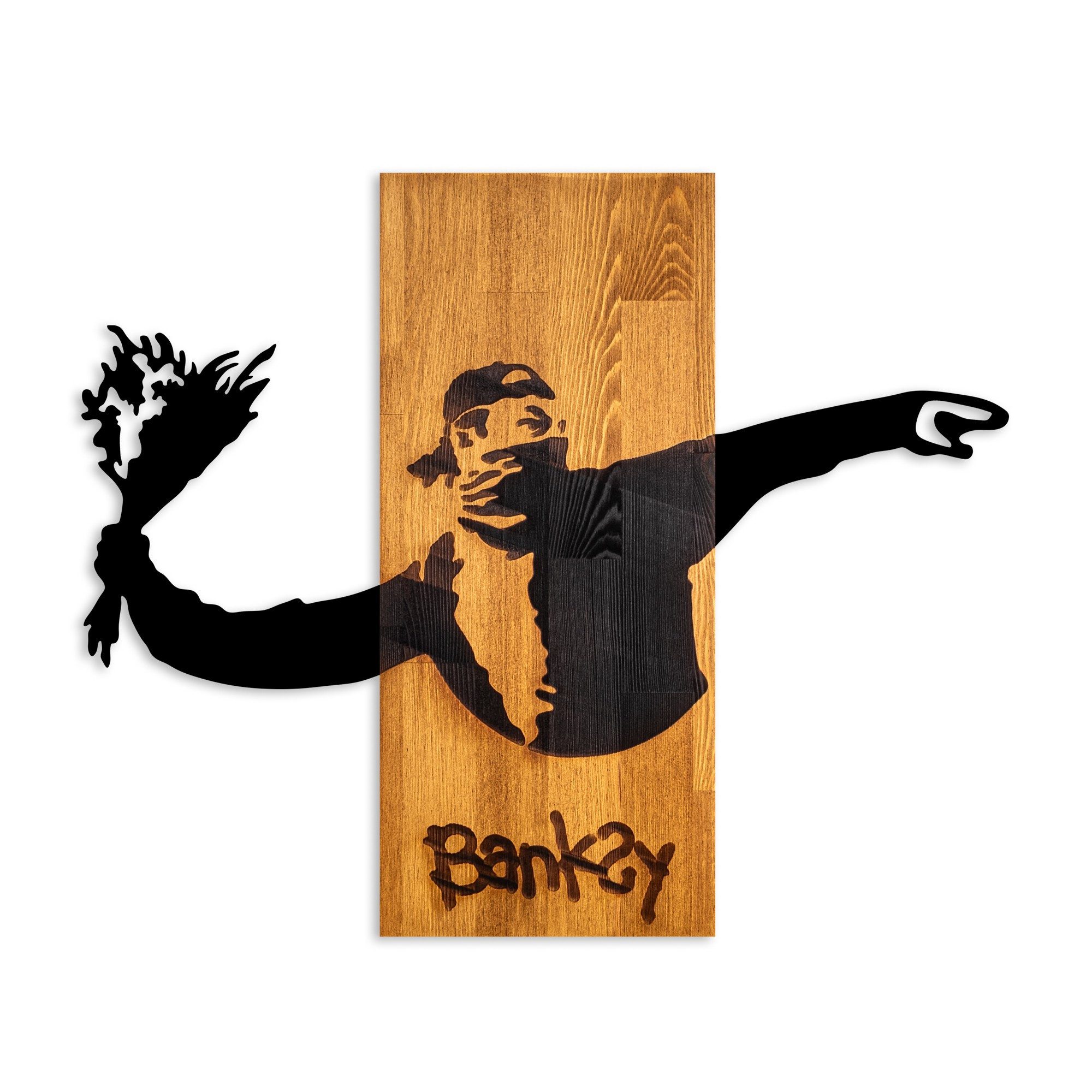 Wallity Wanddekoobjekt 100% WOODEN (Thickness: 3 cm) / METAL (Thickness: 1,5 mm), 58 cm x 3