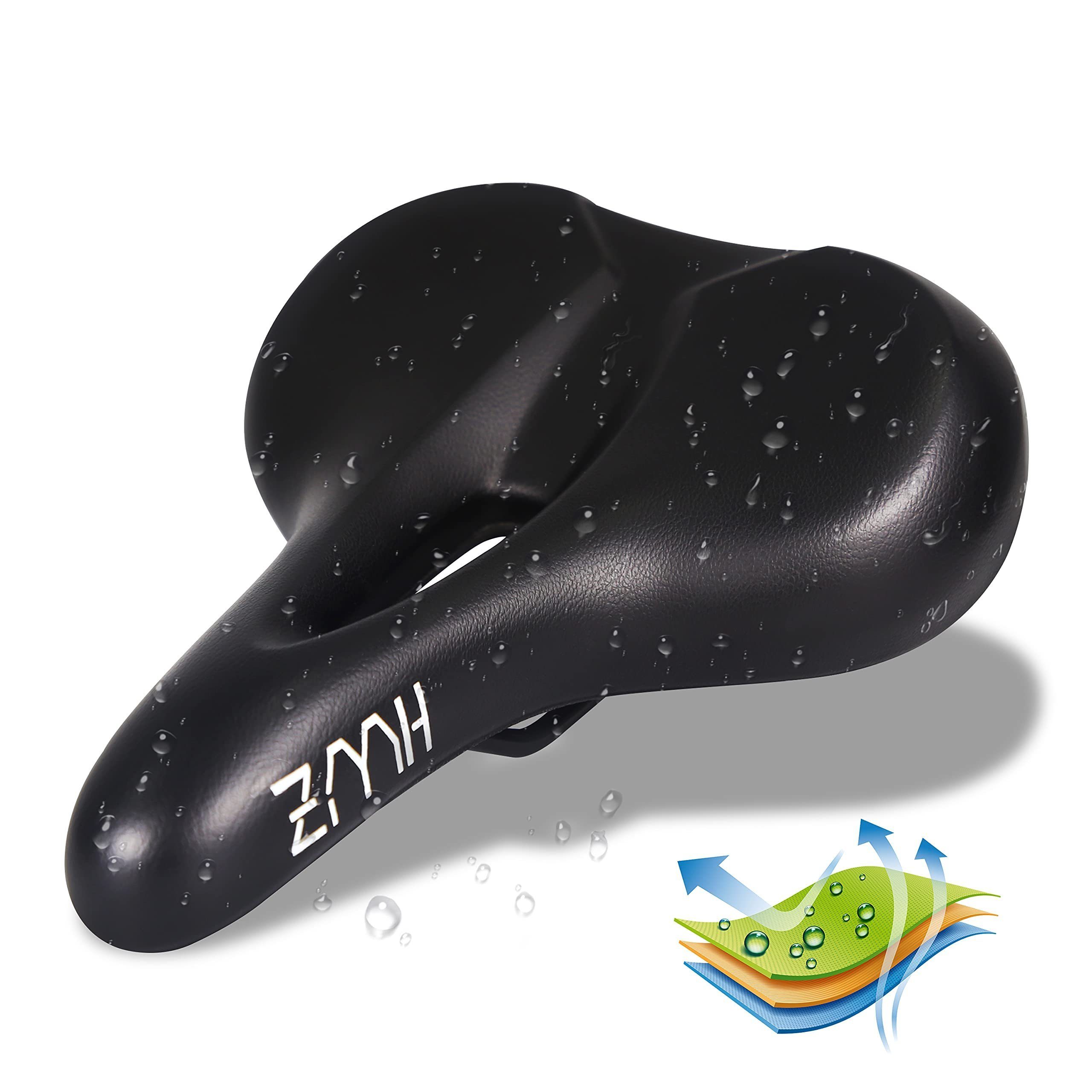 ZMH Fahrradsattel Gel bequem Ergonomisch Trekking Memory Foam MTB Tour