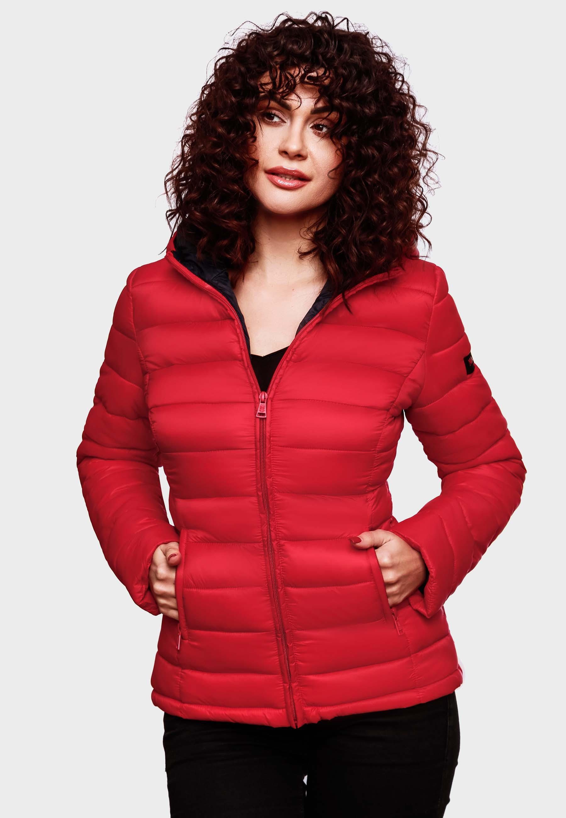 Damen Übergangsjacke großer modische Luci rot Marikoo Kapuze mit Steppjacke