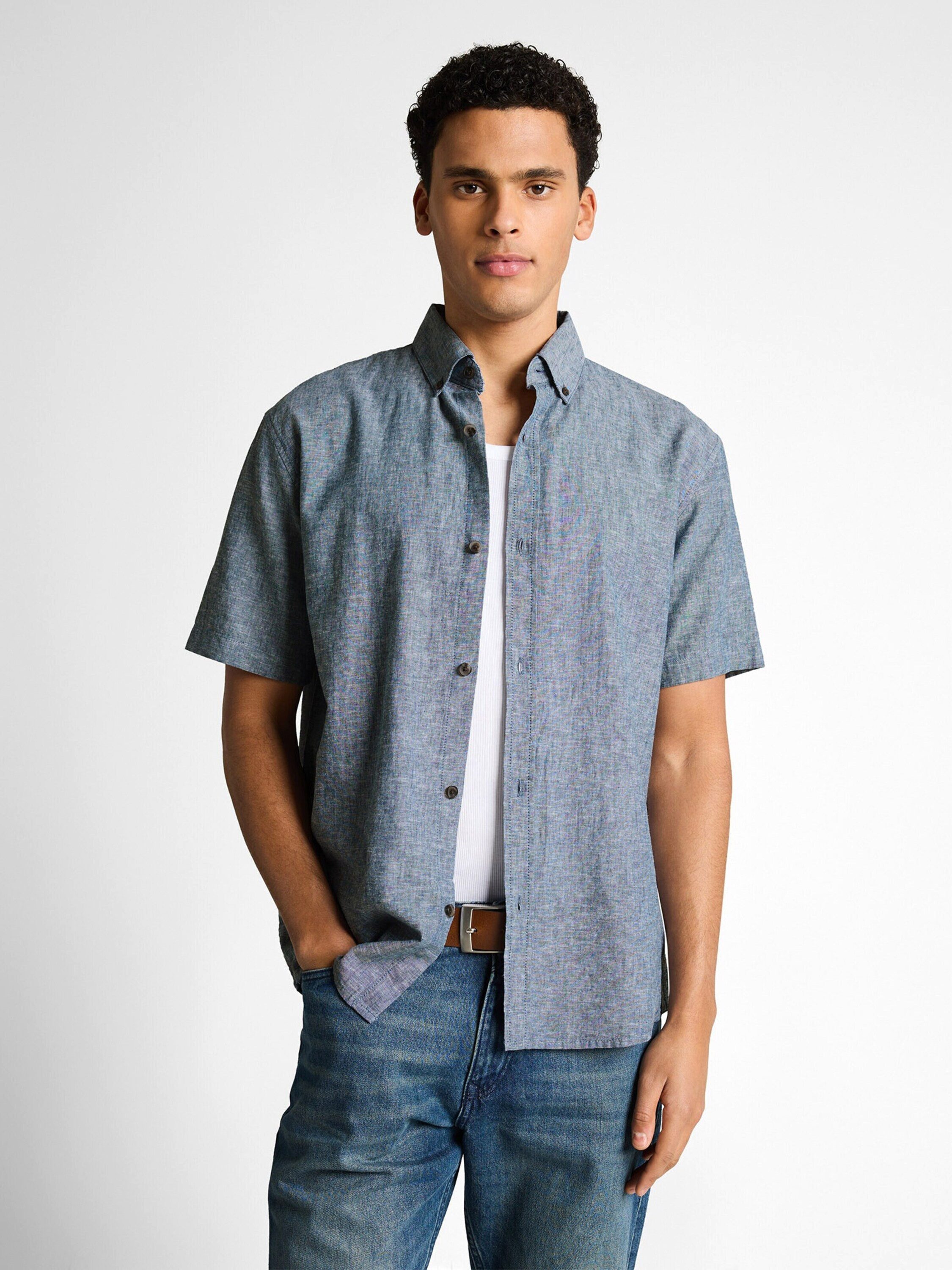 TOM TAILOR Denim Kurzarmhemd (1-tlg)