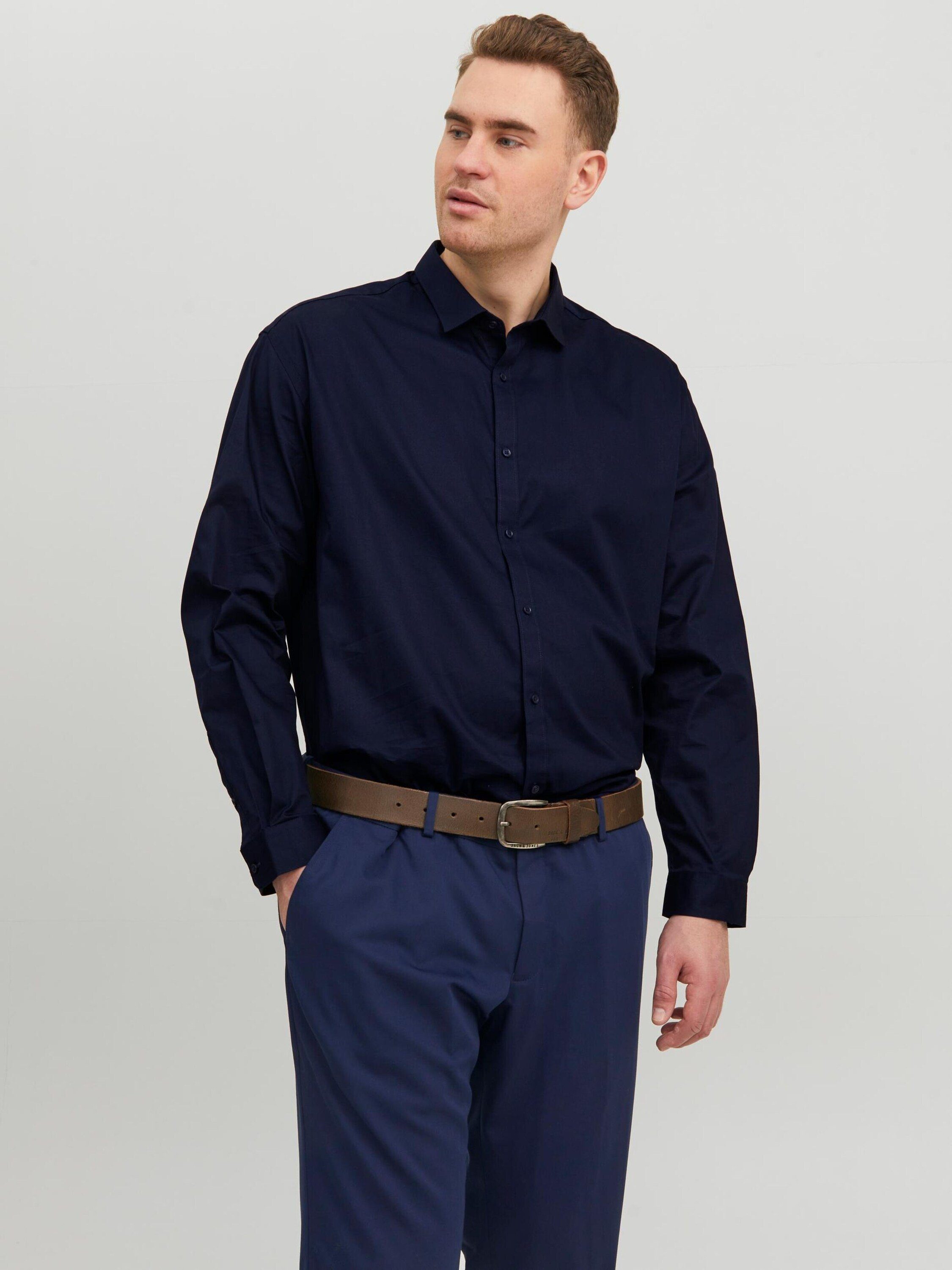 Jack & Jones Plus 12235157 Blazer FIT LOOSE (1-tlg) Langarmhemd Navy Blacardiff