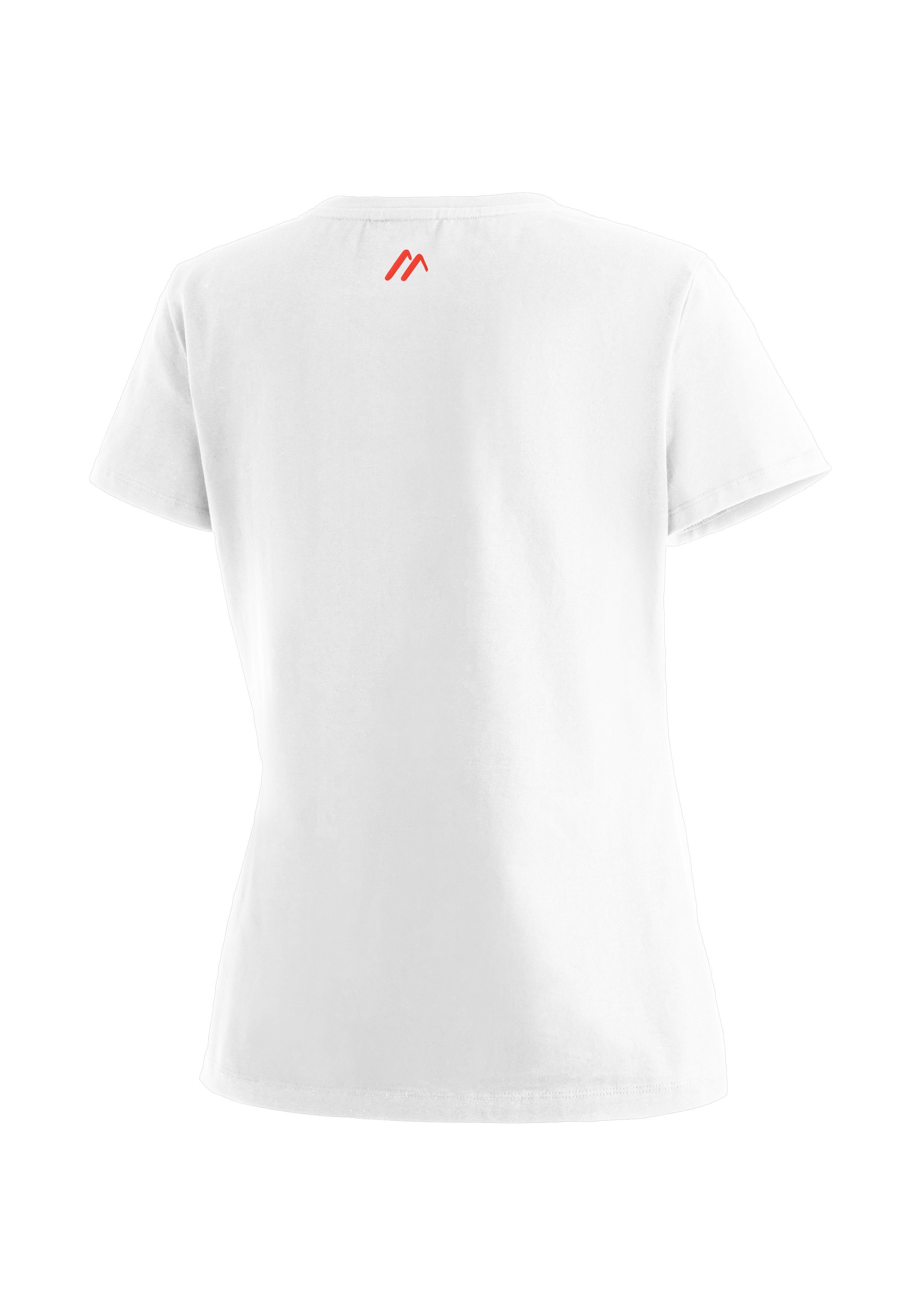 MS Sports W aus Tee elastischem Material weiß Vielseitiges Funktionsshirt Maier Rundhalsshirt