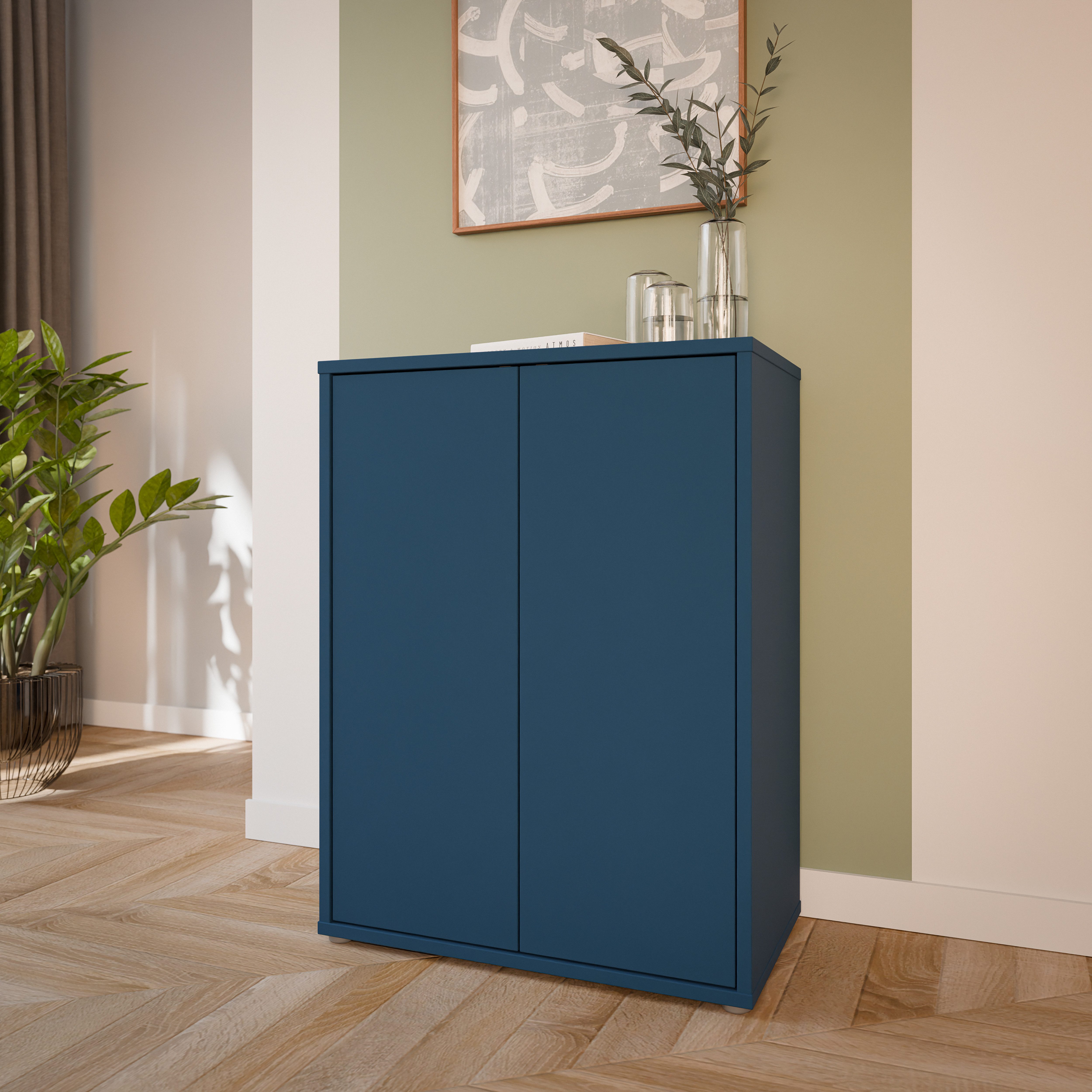 FORTE Kommode Alice Springs. Kommode, 2 Türen, B/H/T 74,5/99,1/41,5 cm, Türen grifflos, Push to open