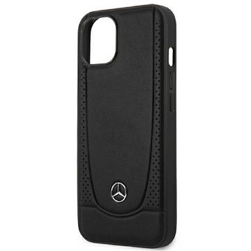 Mercedes Handyhülle Case iPhone Leder schwarz Stern Logo iPhone 14 Plus