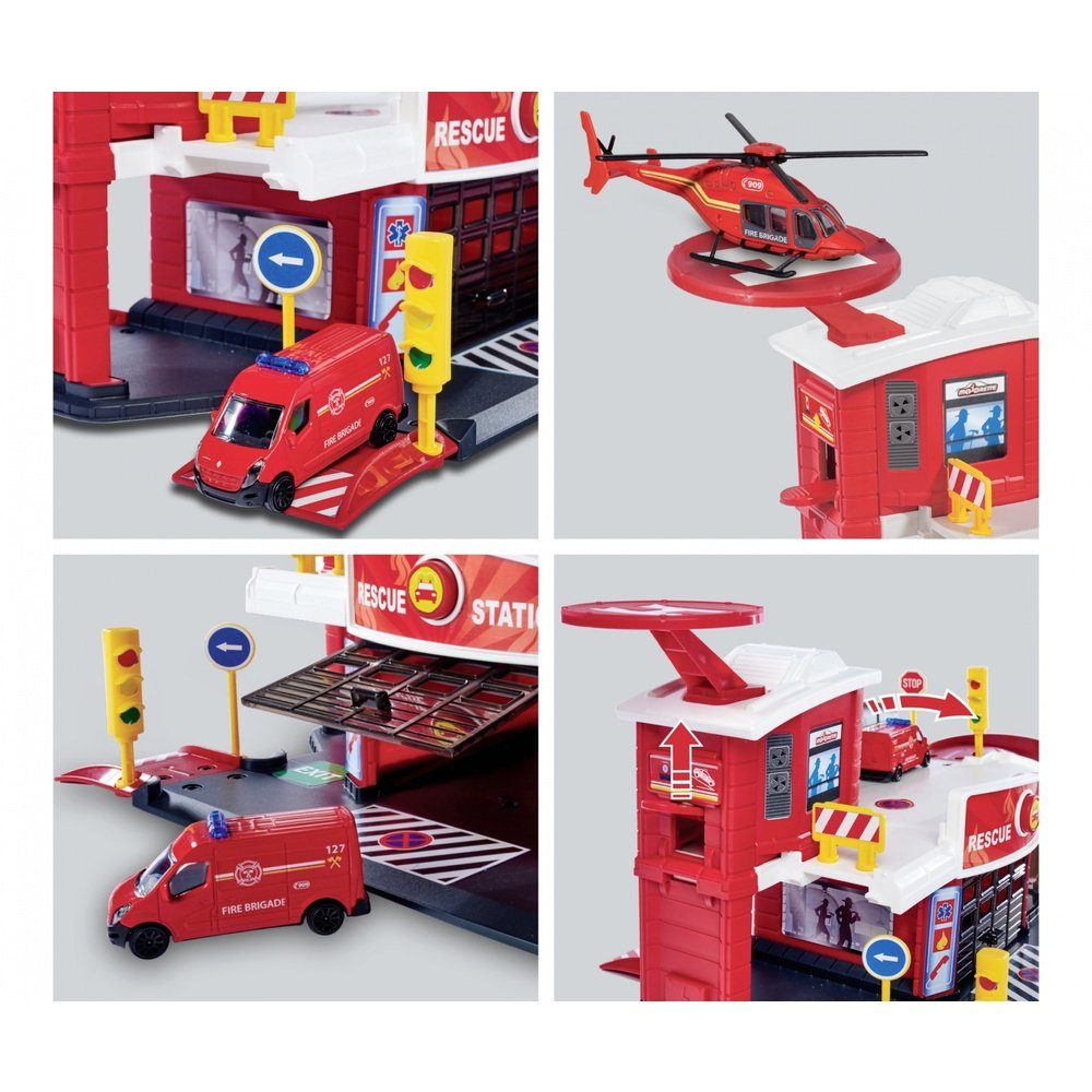 majORETTE Spielzeug-Auto Majorette Einsatzfahrzeug Modell Creatix Bausatz Rescue Station Parkg