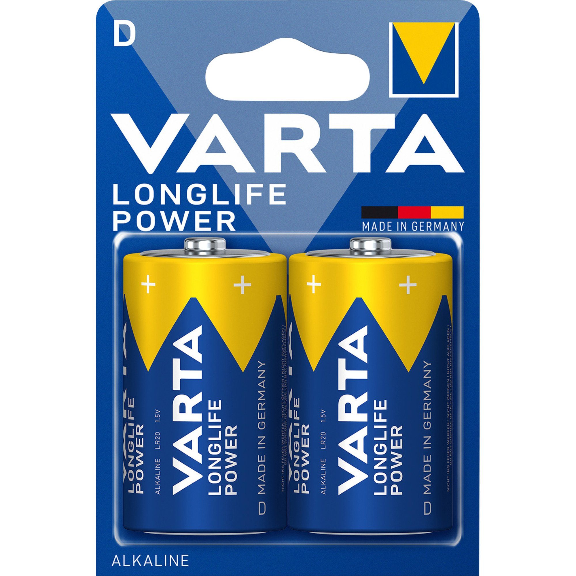 VARTA VARTA Longlife Power D, Batterie, (4 Stück, D) Batterie