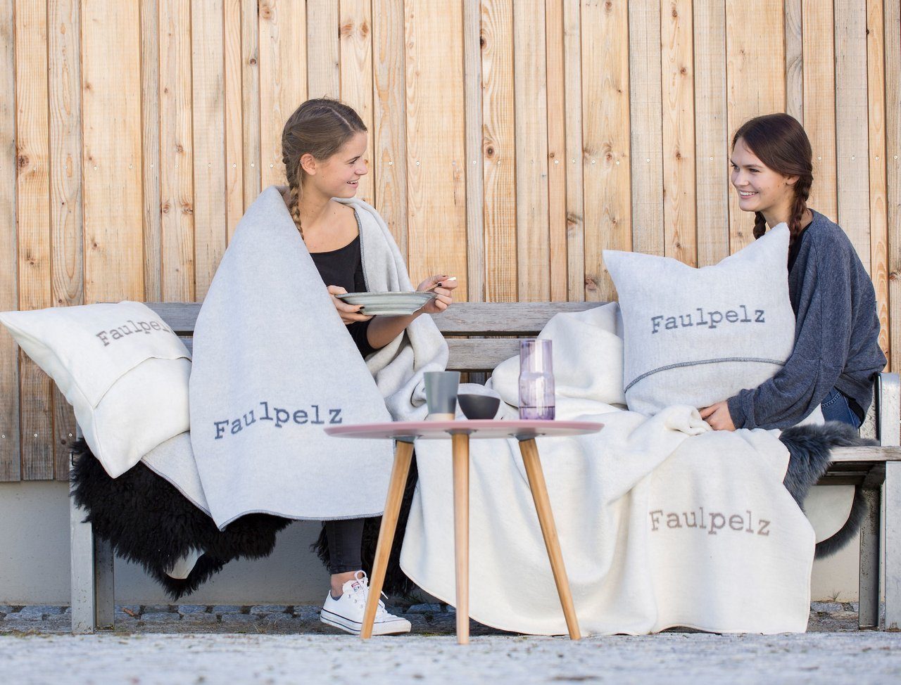 DAVID FUSSENEGGER Kissenhülle Verona 'Faulpelz' 50 x 50 cm günstig online kaufen