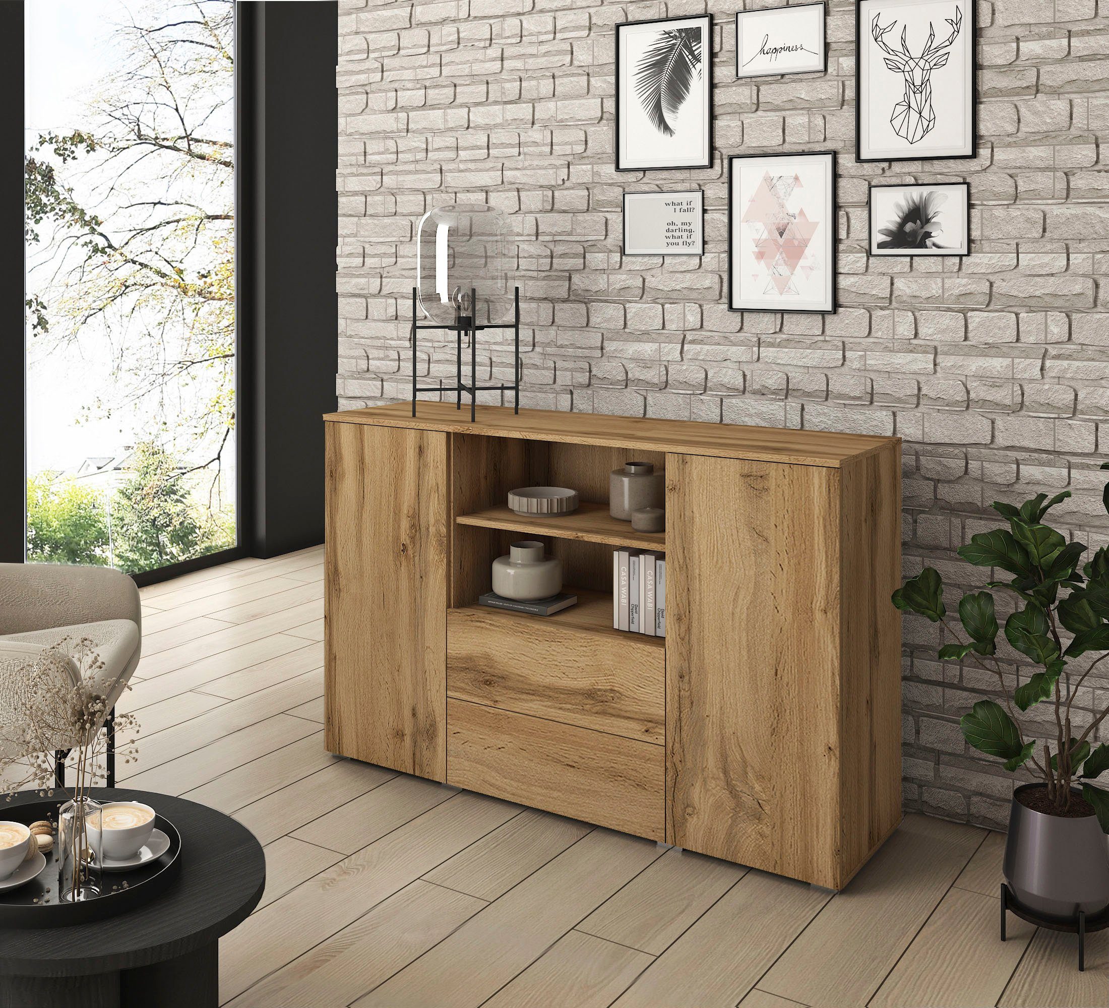 INOSIGN Sideboard PARIS (1 St), Moderne 140cm breite grifflose Kommode, vie günstig online kaufen