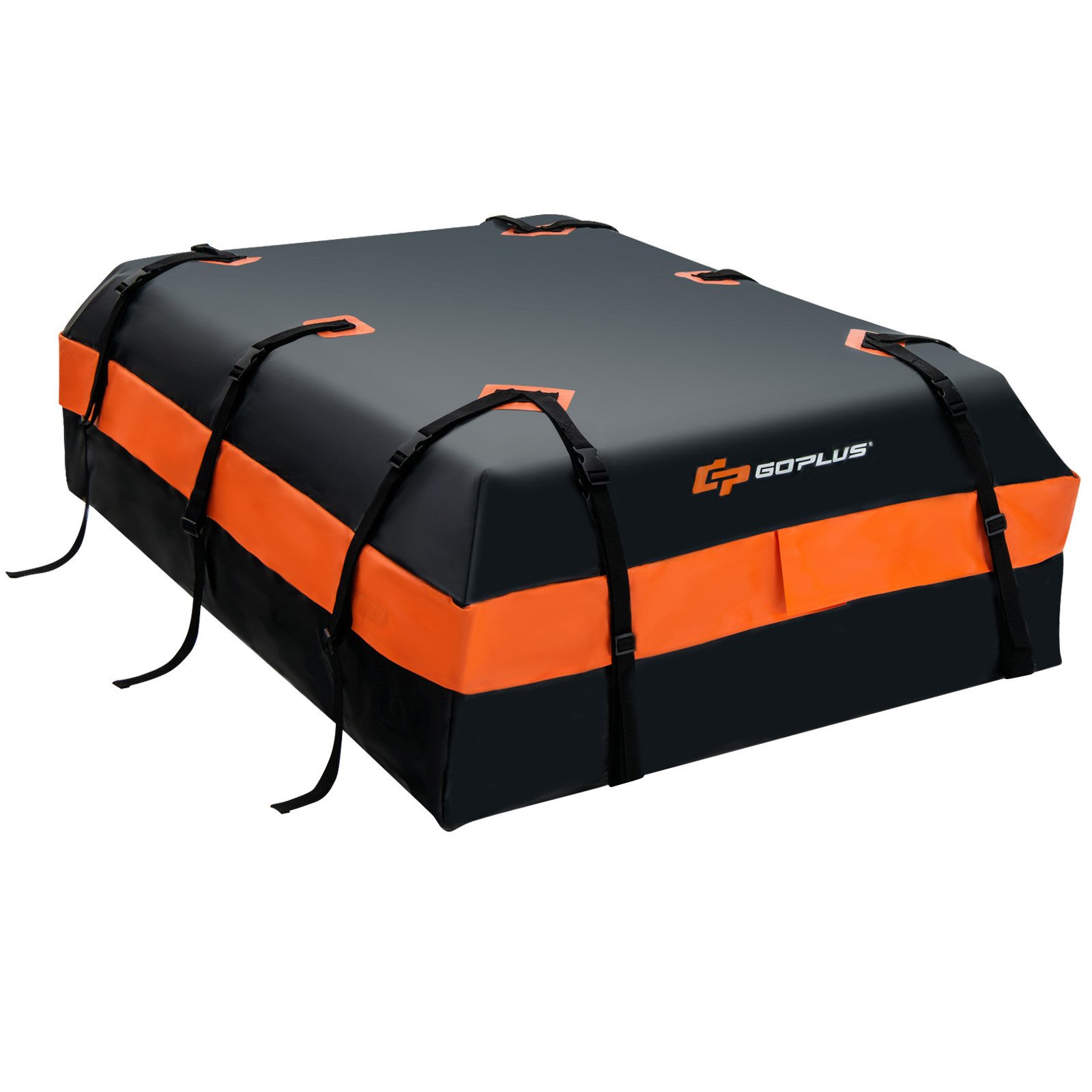 COSTWAY Dachbox, 600L Dachkoffer, mit 10 breite Gurte & 6 Türhaken