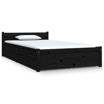 vidaXL Bett Bett mit Schubladen Schwarz 90x200 cm
