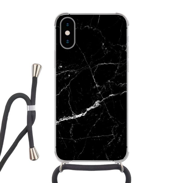 MuchoWow Handyhülle Marmor - Schwarz - Marmoroptik - Weiß - Luxus - Stein Handyhülle Telefonhülle Apple iPhone Xs