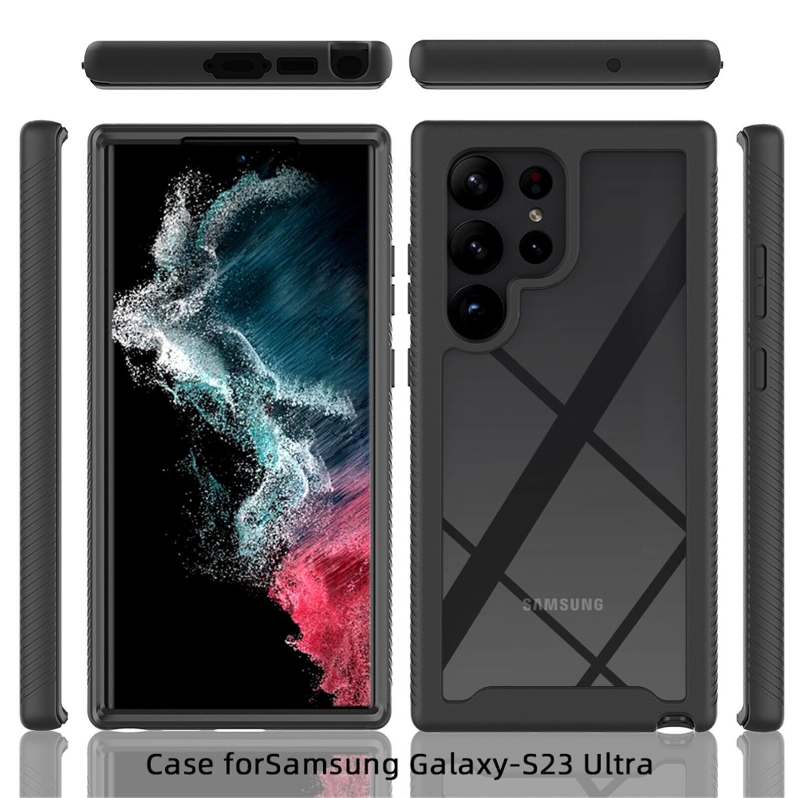 betterfon Handyhülle für Samsung Galaxy S23 Ultra TPU Case mit 360° Rundumschutz, 360 Grad Hülle mit Displayschutz und Fingerprint