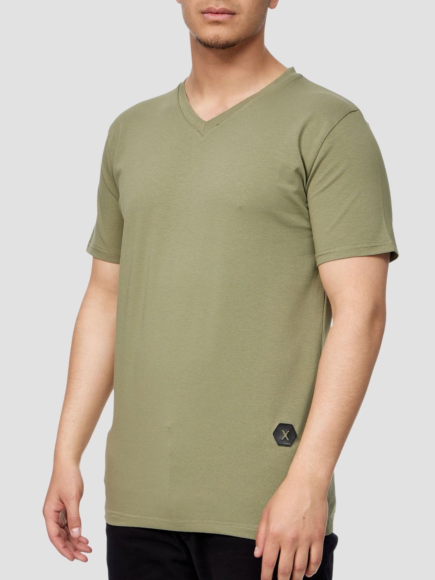 John Kayna T-Shirt John Kayna T Shirt Herren Tshirt Tee T-Shirt für Männer Polo Poloshirt (Shirt Polo Kurzarmshirt Tee, 1-tlg) Fitness Freizeit Casual Oliv
