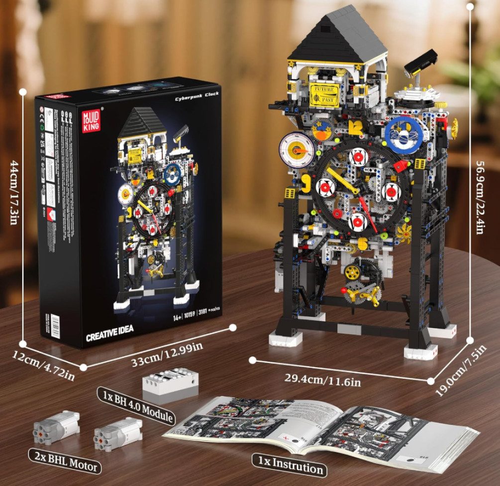 Mould King 10159 Cyberpunk Uhr Konstruktions-Spielset, (3181 St) – Bild 5 von 5