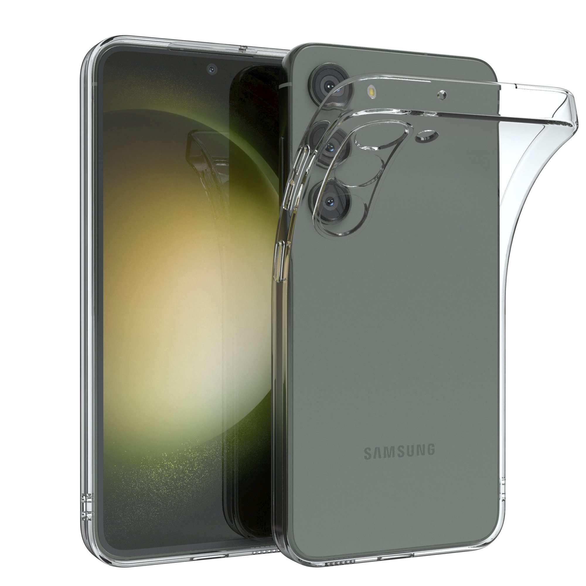 EAZY CASE Handyhülle Slimcover Clear für Samsung Galaxy S23 6,1 Zoll, durchsichtige Hülle Ultra Dünn Silikon Backcover TPU Telefonhülle Klar