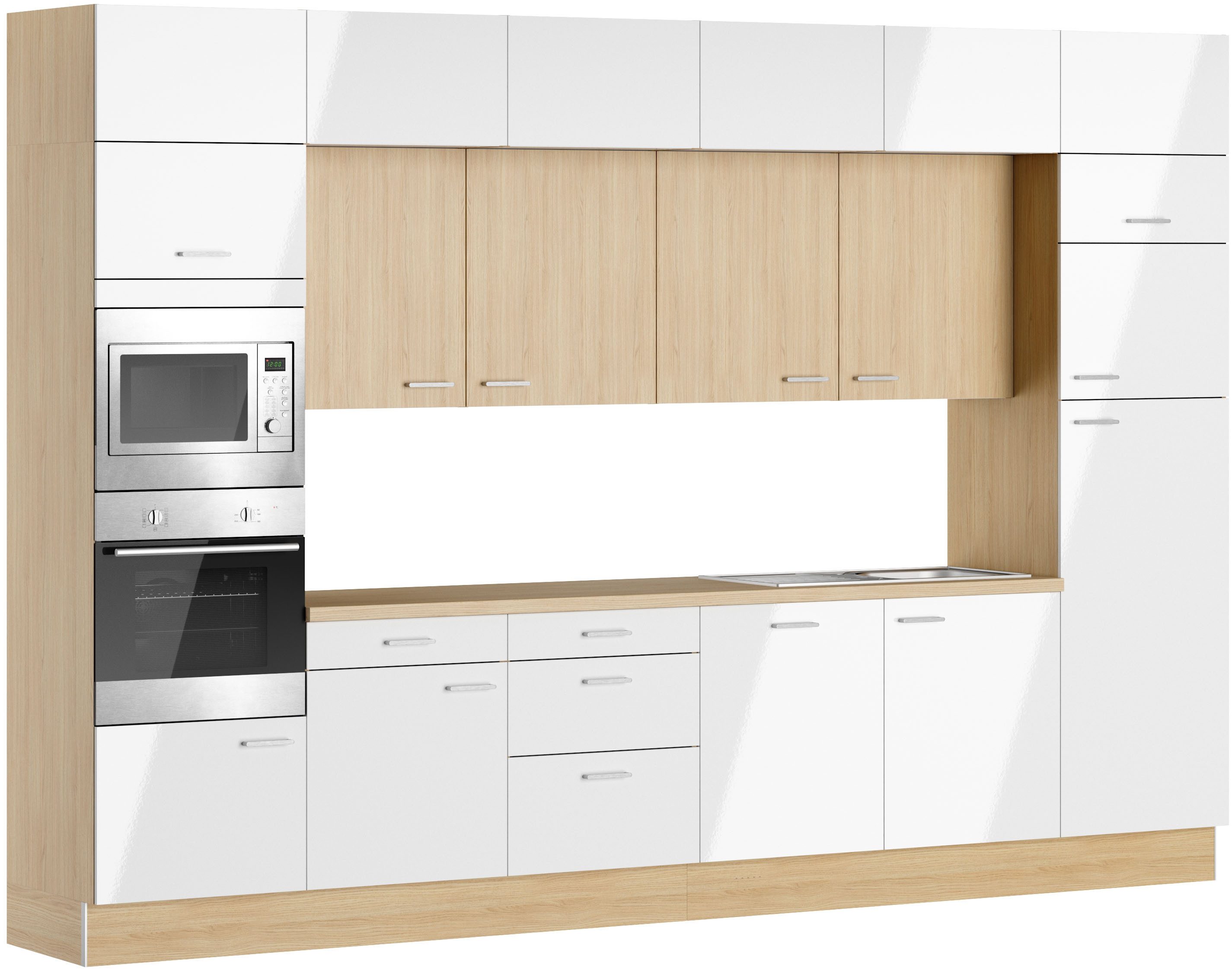 KOCHSTATION Küchenzeile KS-Lucy, Breite 360 cm, Soft-Close, inkl. Zubehör, wahlweise mit E-Geräten