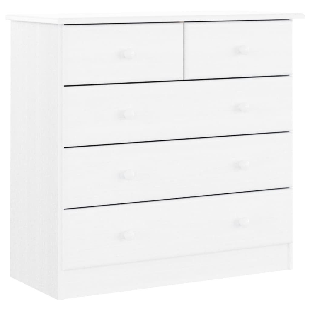 vidaXL Kommode Kommode ALTA Weiß 77x35x73 cm Massivholz Kiefer (1 St)