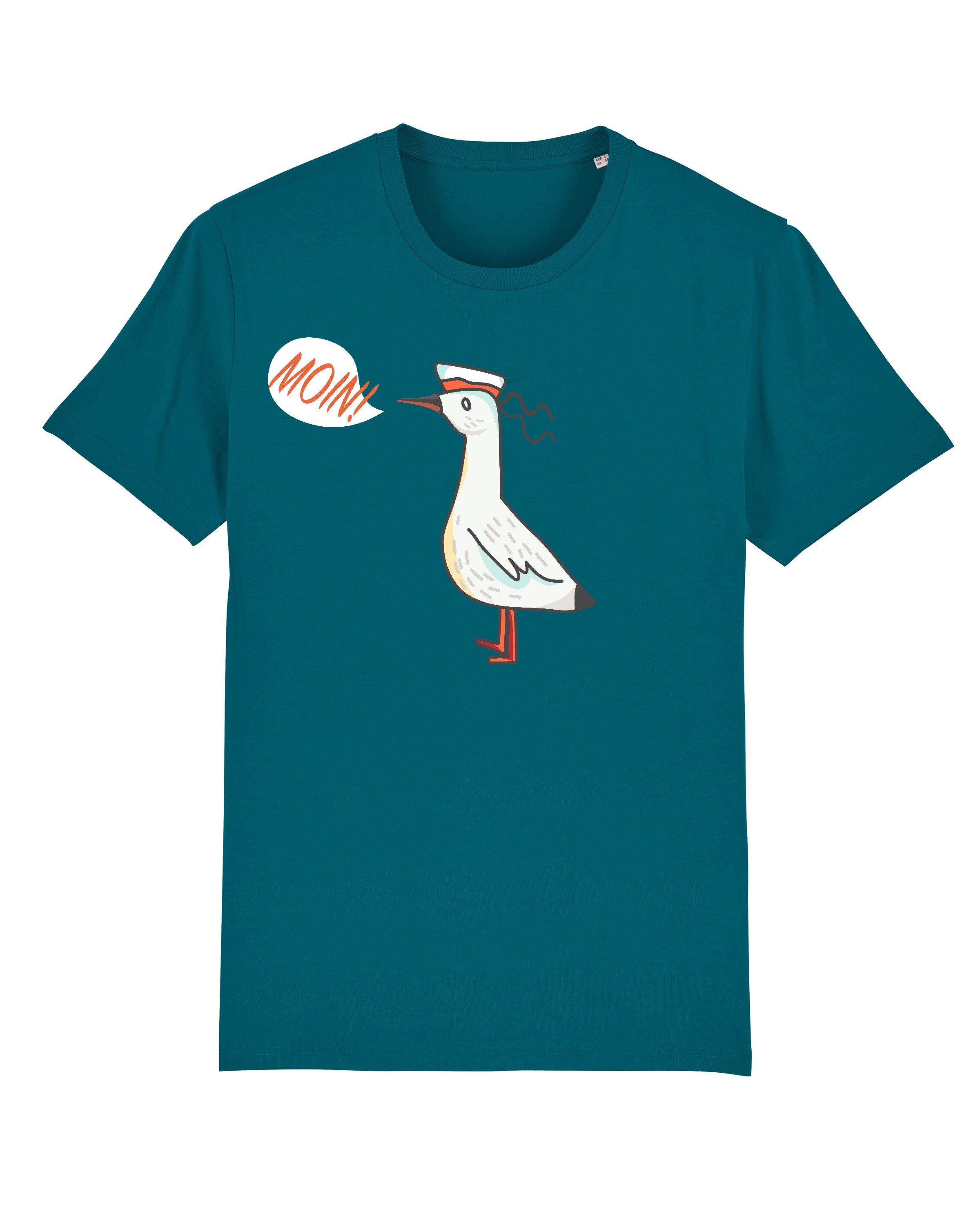 wat? Apparel Print-Shirt Moin Seagull (1-tlg) dunkeltürkis