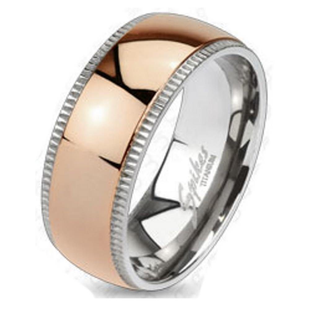 BUNGSA Fingerring 49 (15.6) Bungsa© TITANIUM DAMENRING ROSEGOLD (Ring, 1-tlg), Damen Herren