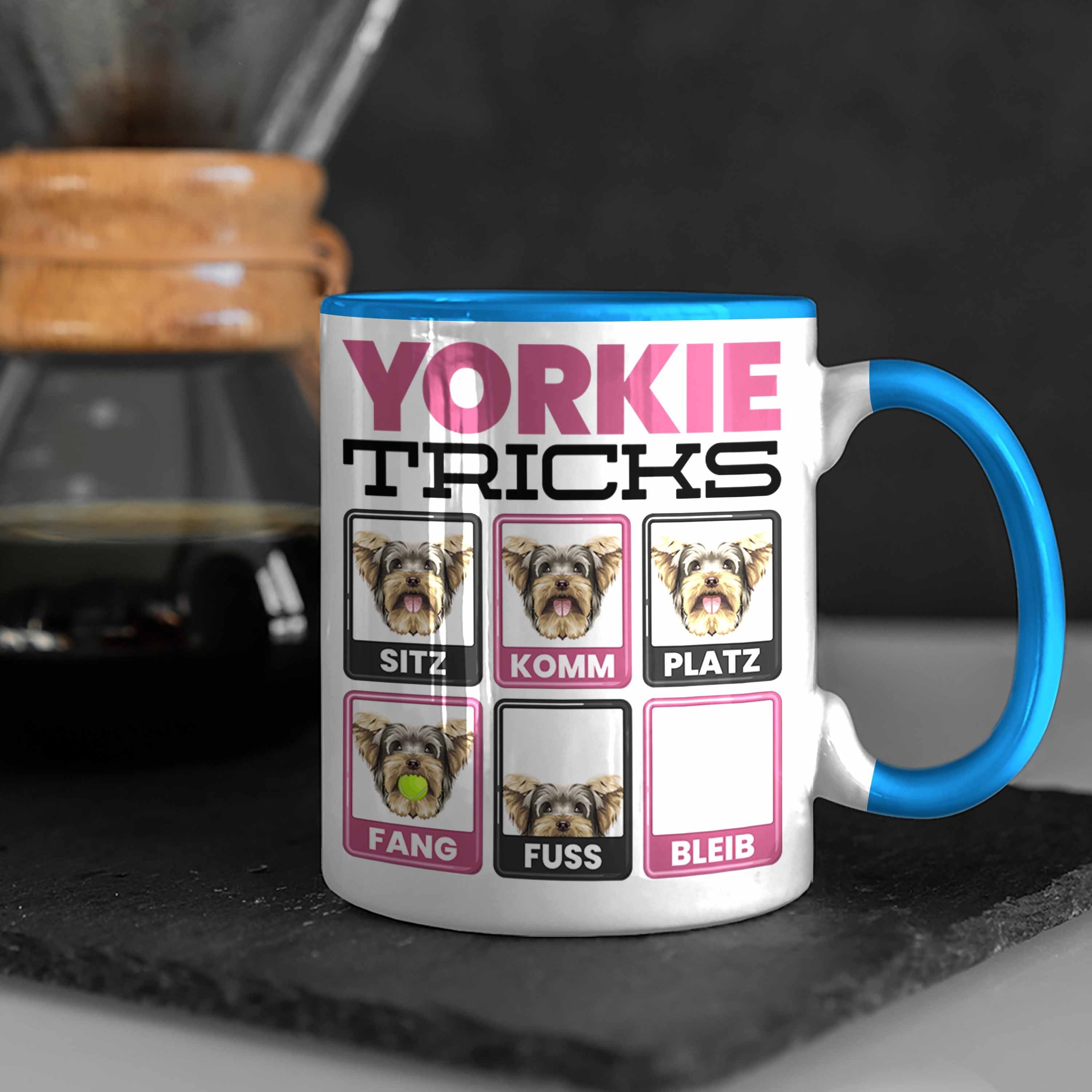 Tri Geschenkidee Geschenk Spruch Trendation Blau Tasse Yorkie Besitzer Tasse Yorkie Lustiger