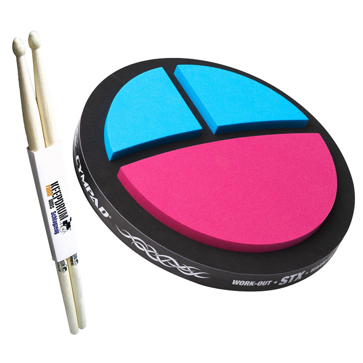 Cympad Schlagzeug Cympad Übungspad STX 7 Zoll Practice Pad mit Schlagzeugstöcke,Übungspad, Practice Pad, Vorteils-Set mit Drumsticks 1 Paar