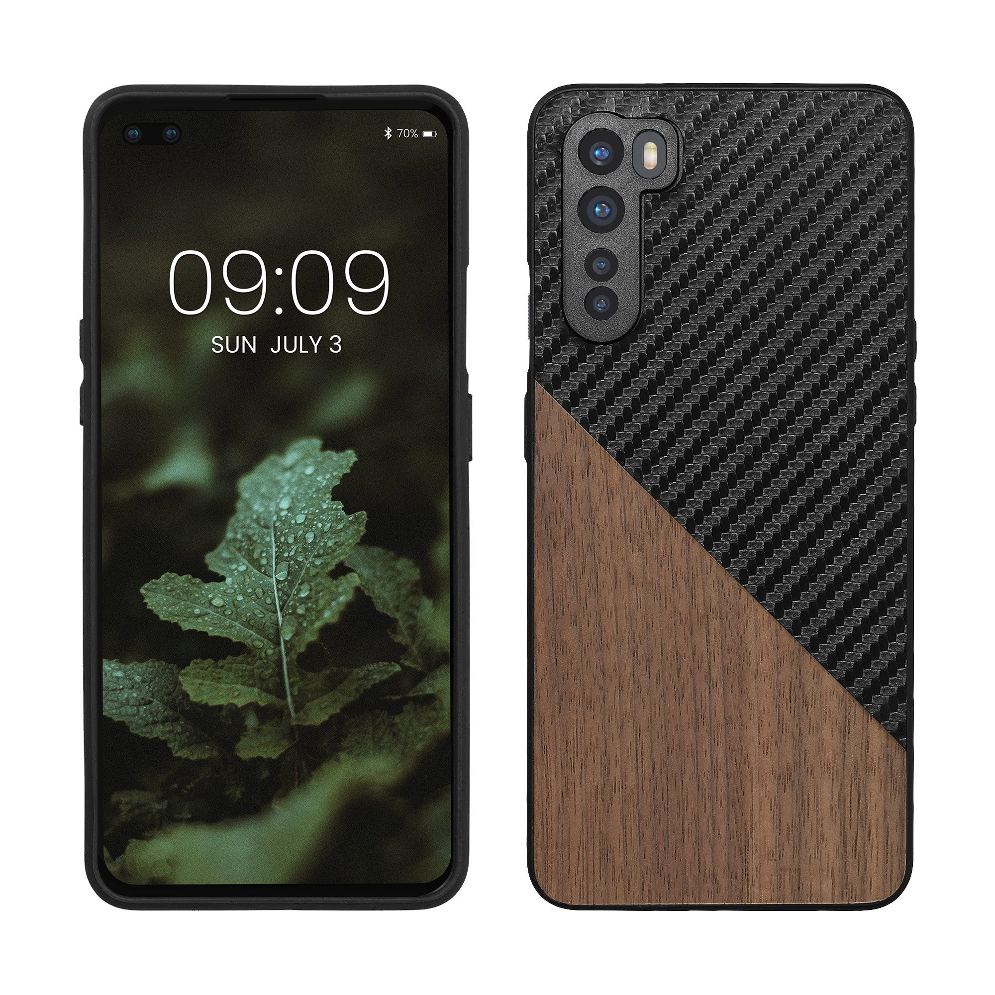 kwmobile Handyhülle Hülle für OnePlus Nord, Holz Handy Schutzcase - Handy Case Schutzhülle - Smartphone Cover