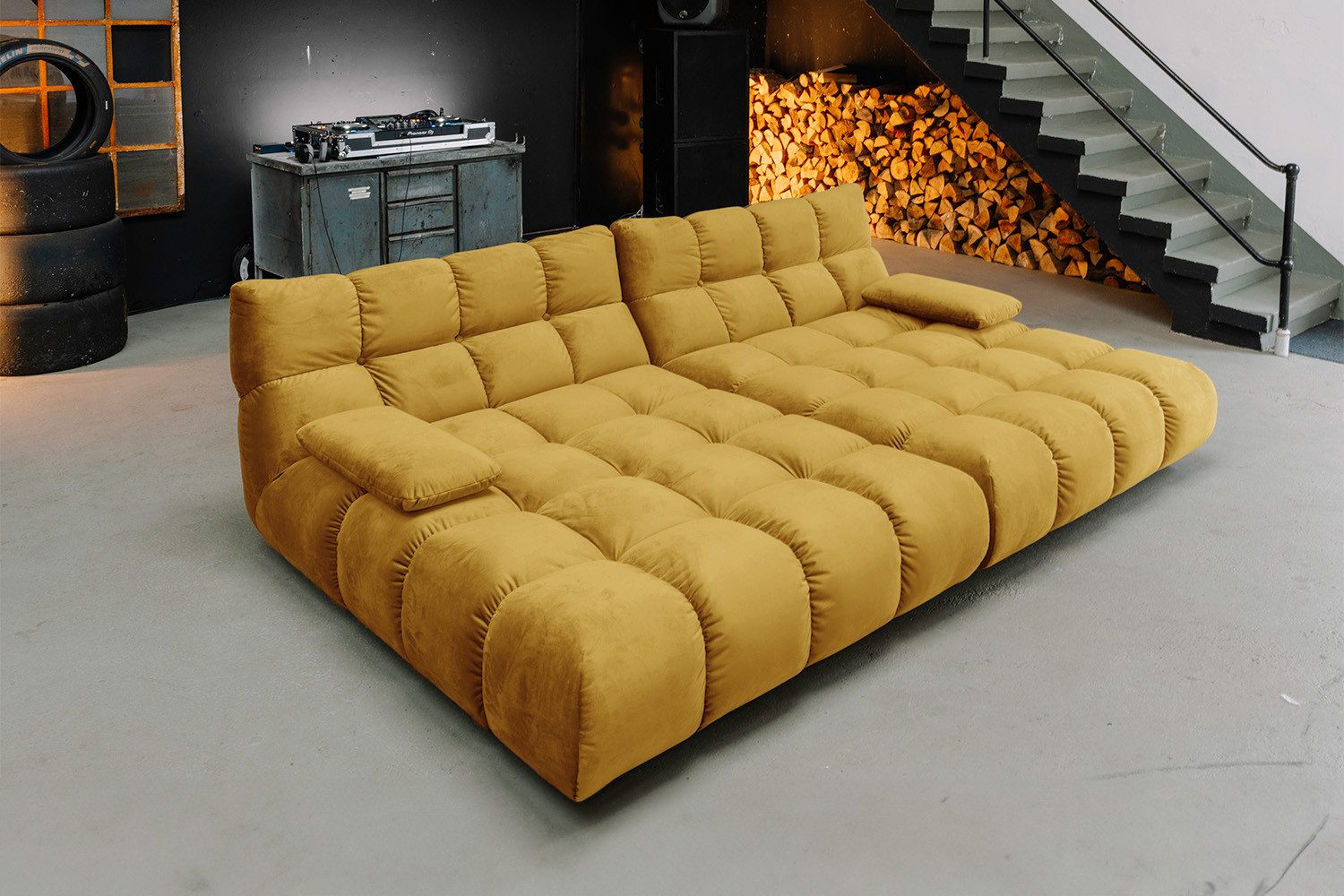 KAWOLA Big-Sofa VIVIEN Riesensofa Velvet - Entspannung pur - Modernes Wohnen, XXL Couch mit Samt Bezug – Maximaler Komfort, Top Design