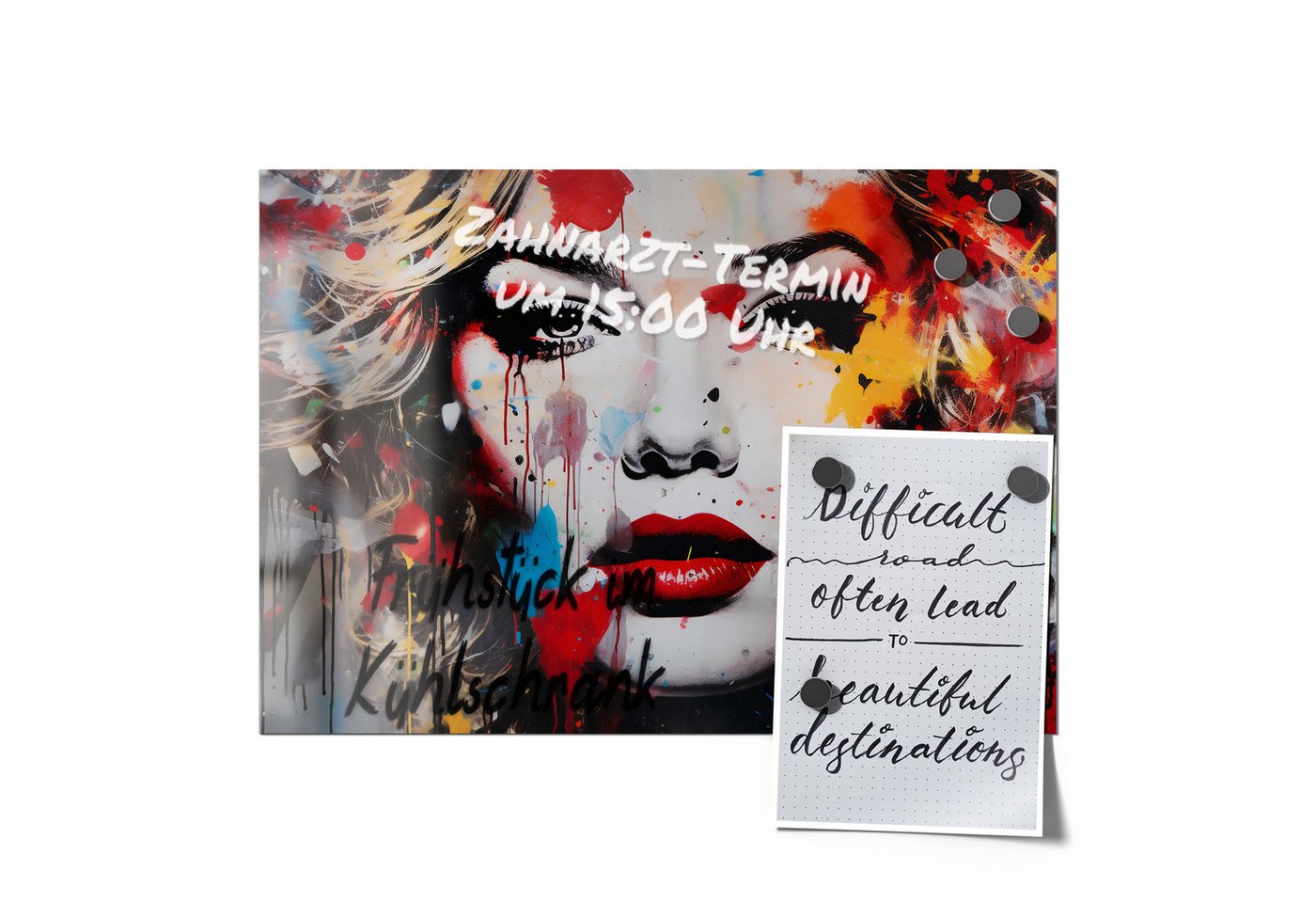Thumbnail - DEQORI Magnetfolie 'Pop Star Farbexplosion', beschreibbar universal Magnetmatte magnetisch Folie Planer Kalender