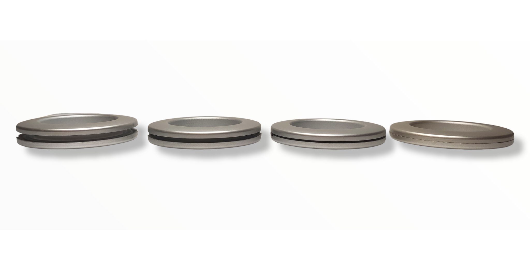 nodeko Stoffösen Gardinenösen, Vorhangringe, verstellbar - Stoffloch Ø 40 mm, passend für Gardinenstangen Ø 20 mm bis Ø 28 mm, (10 Stück), mit Rasterung - daher für Stoffe bis 4 mm Dicke verwendbar