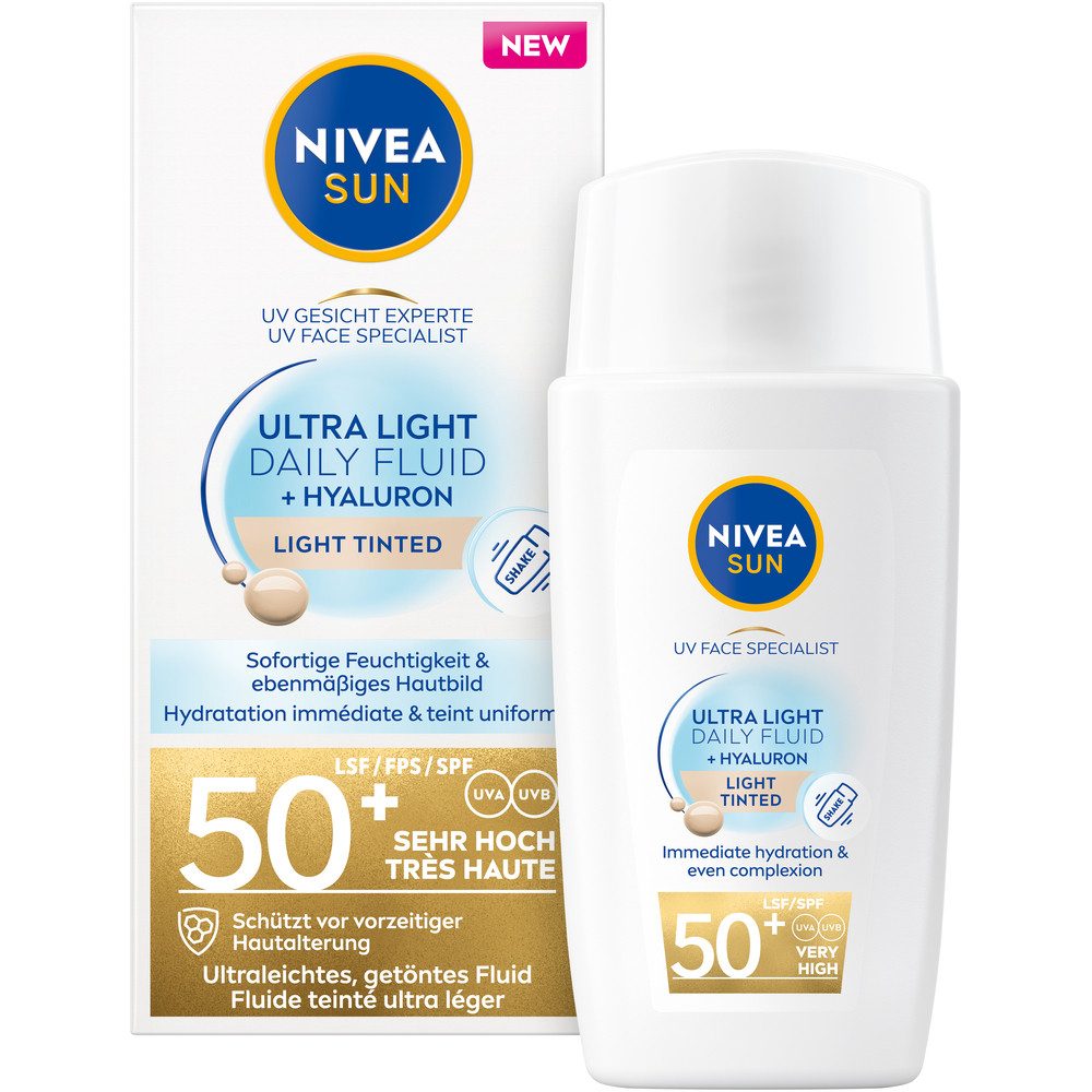 Nivea Sun Gesichtspflege UV Gesicht Experte Ultra Light Daily Fluid Heller Hauttyp LSF 50+, 1-tlg.