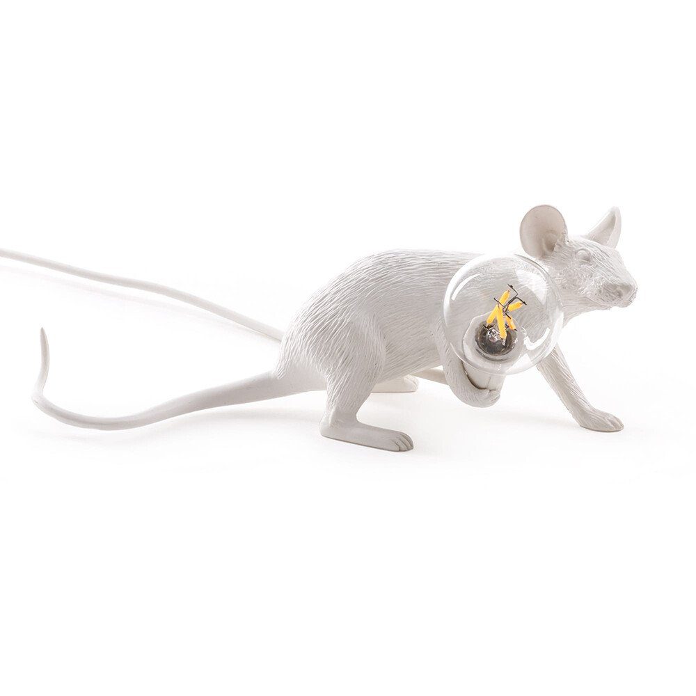 Seletti Tischleuchte Mouse Lop liegend Weiß