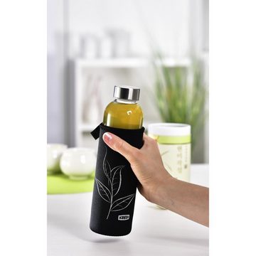 Xavax Trinkflasche »Glastrinkflasche mit Sieb, 500 ml, Schwarz, heiß u«