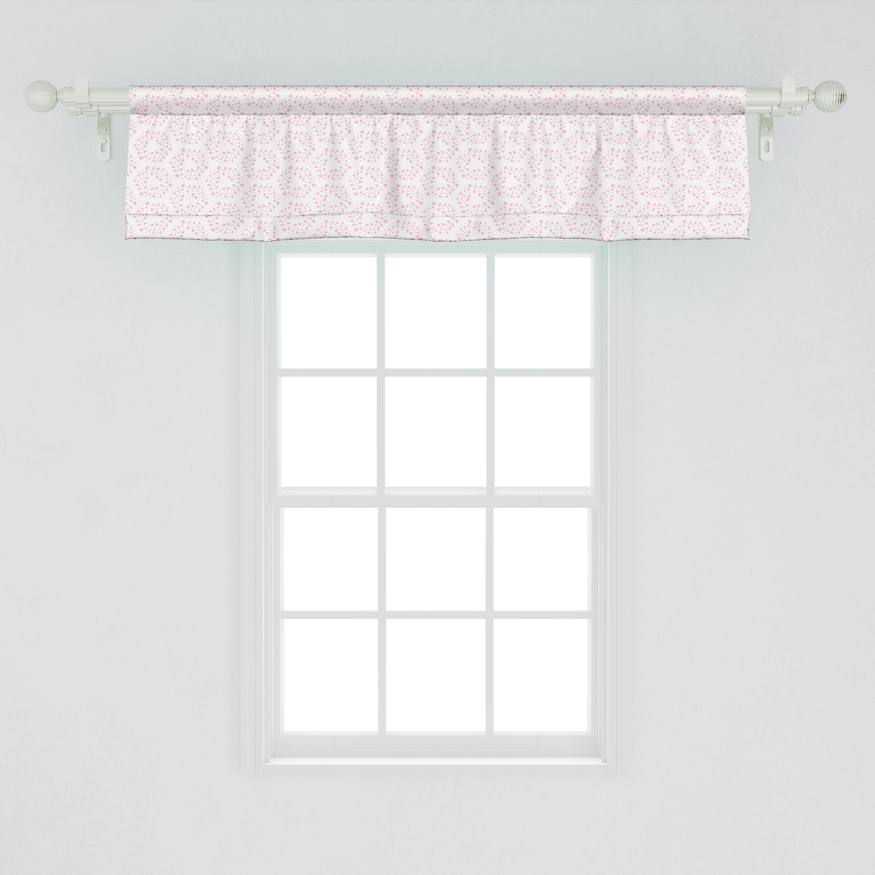 Scheibengardine Vorhang Volant für Romantische Löwenzahn-Blume Küche Dekor Abakuhaus, Stangentasche, Botanisch Schlafzimmer Microfaser, mit