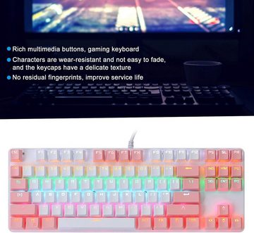 PUSOKEI RGB-LED Hintergrundbeleuchtung Tastatur (Ergonomisches Langlebige Materialien,Mechanischer Standardwellenkörper)
