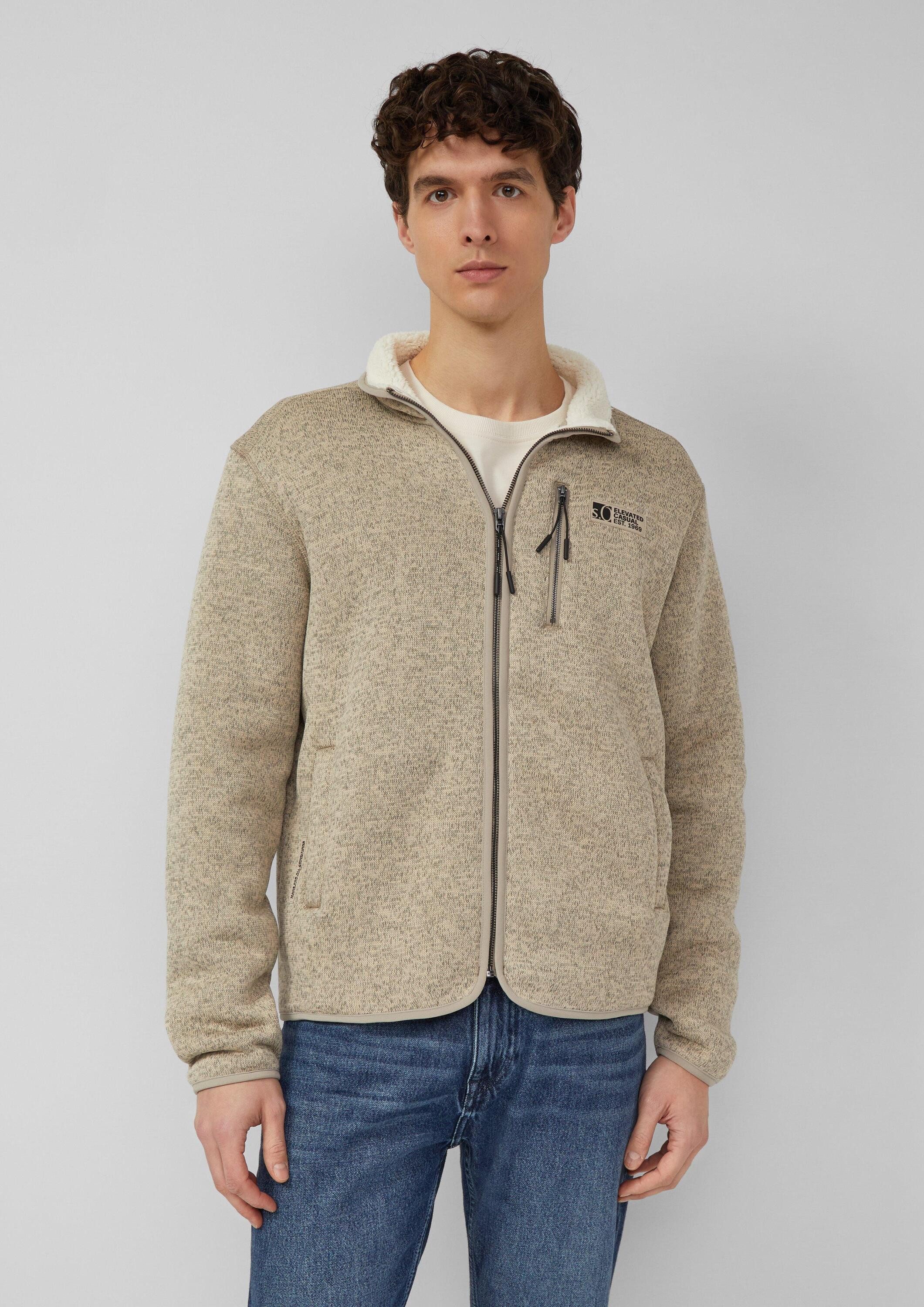 s.Oliver Sweatjacke Sweatshirt Jacke Sweatjacke mit Teddy-Plüsch-Futter in günstig online kaufen