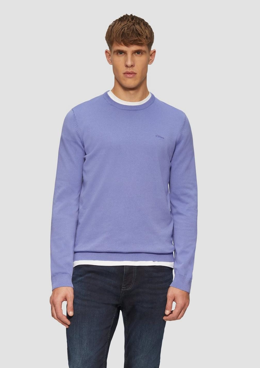 s.Oliver Rundhalspullover Casual (1-tlg) Rundhals. langarm, Logo-Stickerei günstig online kaufen