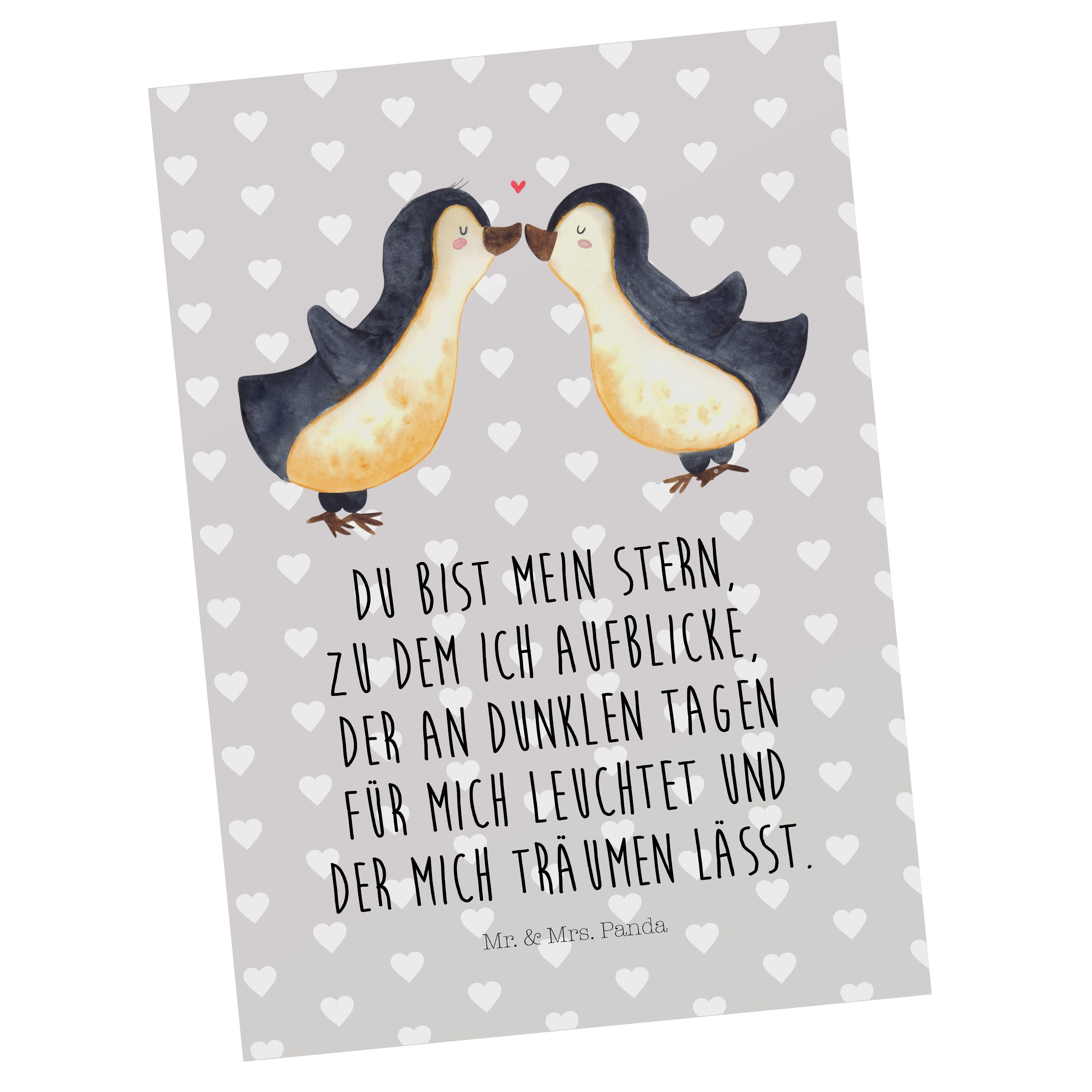 Mr. & Mrs. Gru - Postkarte Heiratsantrag, Grau Freundin, Liebe Pinguin Pastell Geschenk, - Panda