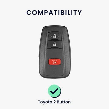 kwmobile Schlüsseltasche Autoschlüssel Silikon Hülle für Toyota 2-Tasten Smart Key (1-tlg), Schlüsselhülle aus Silikon - in Schwarz Rot