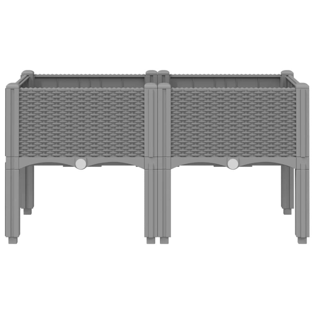 vidaXL Blumentopf Pflanzkasten mit Beinen Hellgrau günstig online kaufen