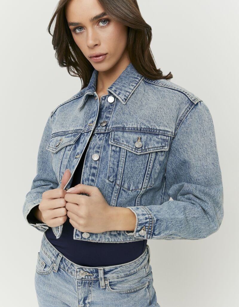 Tally Weijl Jeansjacke SJADEPEACH aus Denim, verkürzt in leichtem oversized Fit
