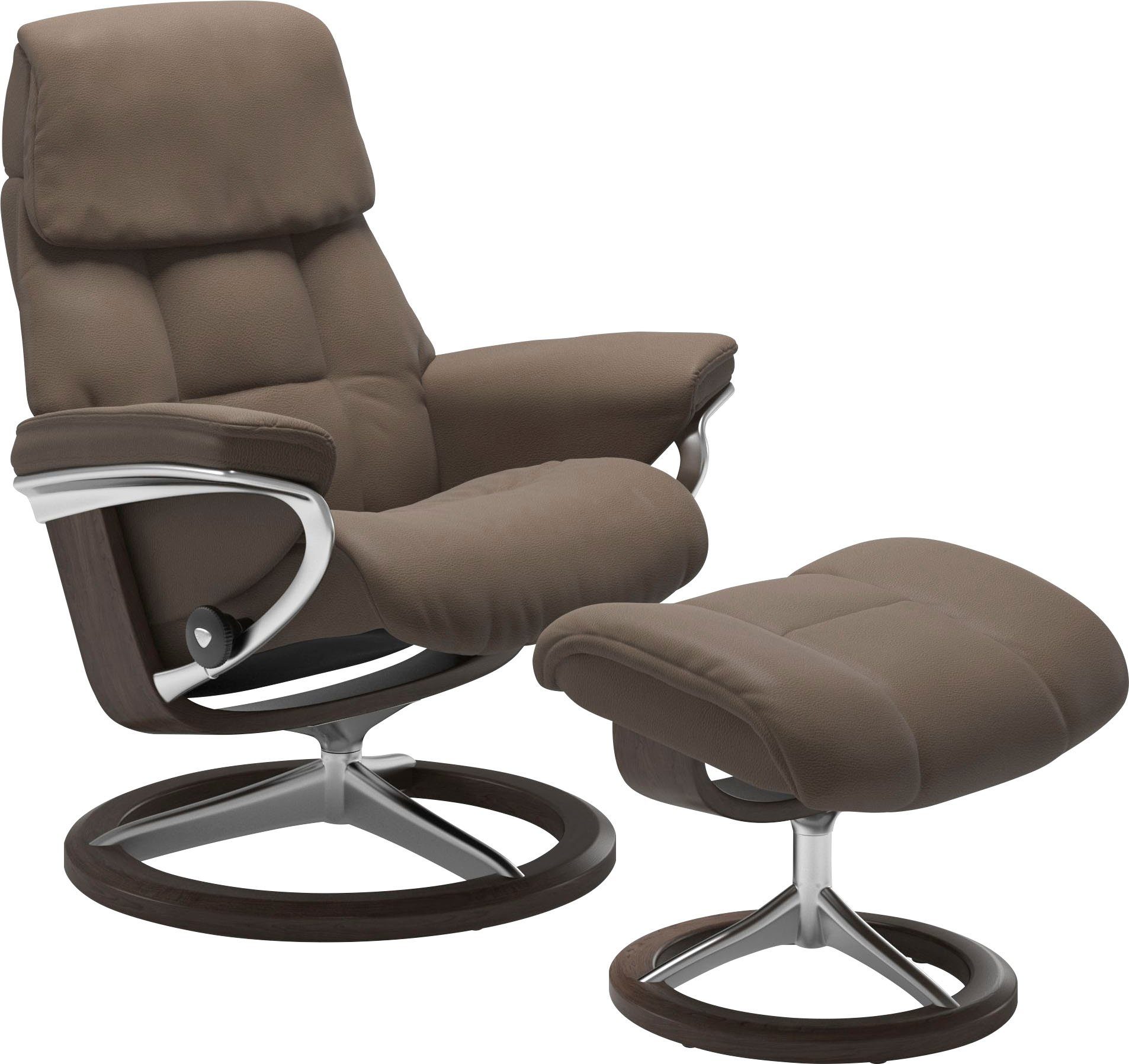 Stressless® Hocker Ruby, mit Signature Base, Gestell Eiche, Wenge, Braun & Schwarz