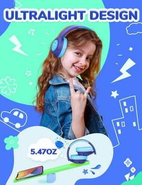 iclever für Kinder Mit 3.5 mm Jack Headset (Universelle Kompatibilität mit Smartphones, Tablets und anderen Geräten., mit Kabel 85dBA Sichere Lautstärke, Stereo Sound, Over Ear Faltbare)