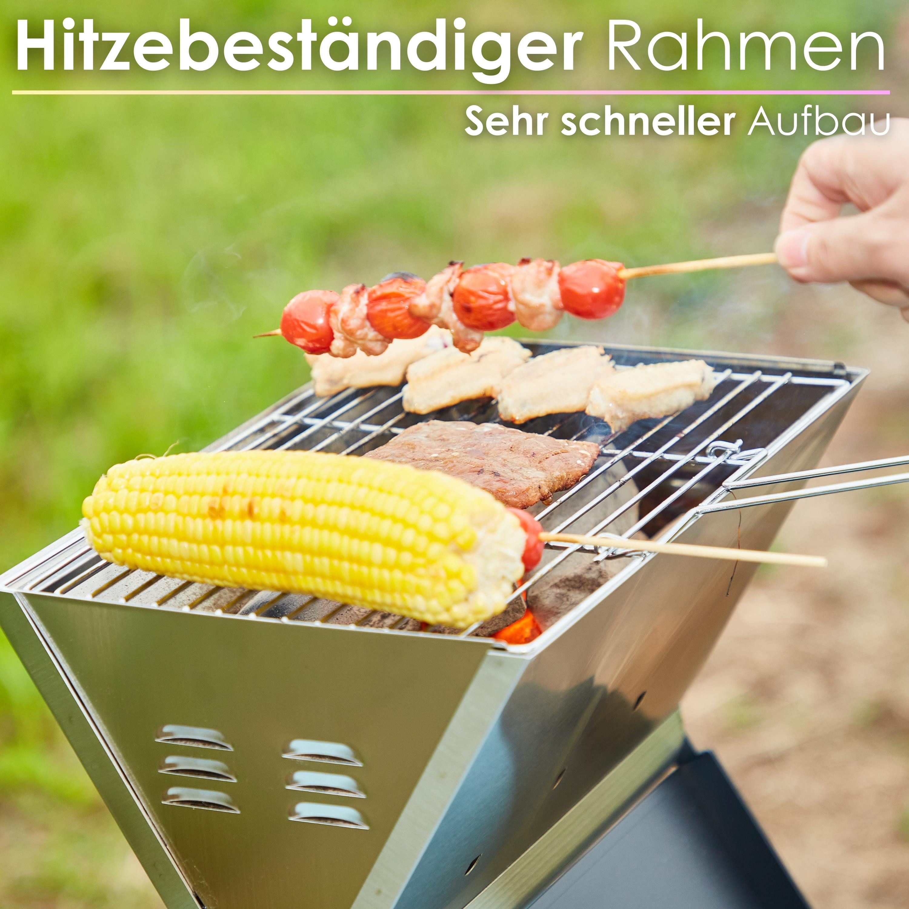 STEINBORG Holzkohlegrill SB-8160, Packung, Laptopgrill, Klappgrill,Leicht zu transportieren,Hitzebeständig