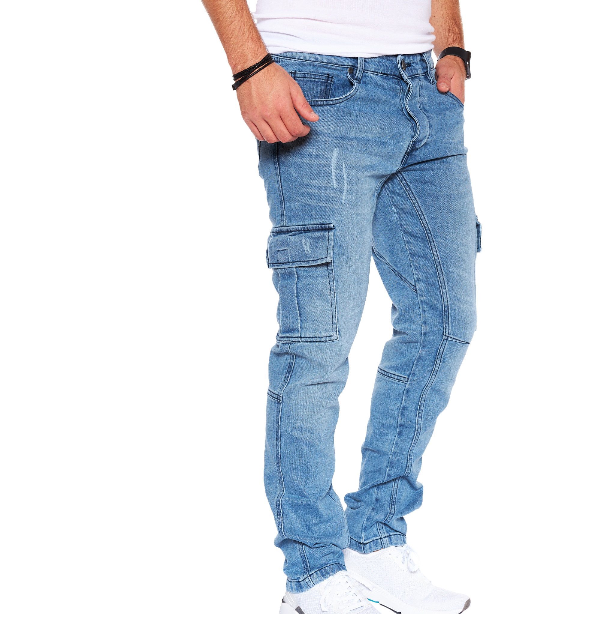 Styleko Cargohose 8003 Cargo Jeans Herren Cargohose für Herren Jeans Cargoh günstig online kaufen