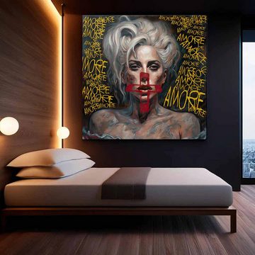 DOTCOMCANVAS® Leinwandbild More Amore, Leinwandbild More Amore Lady Gaga Portrait Wandbild