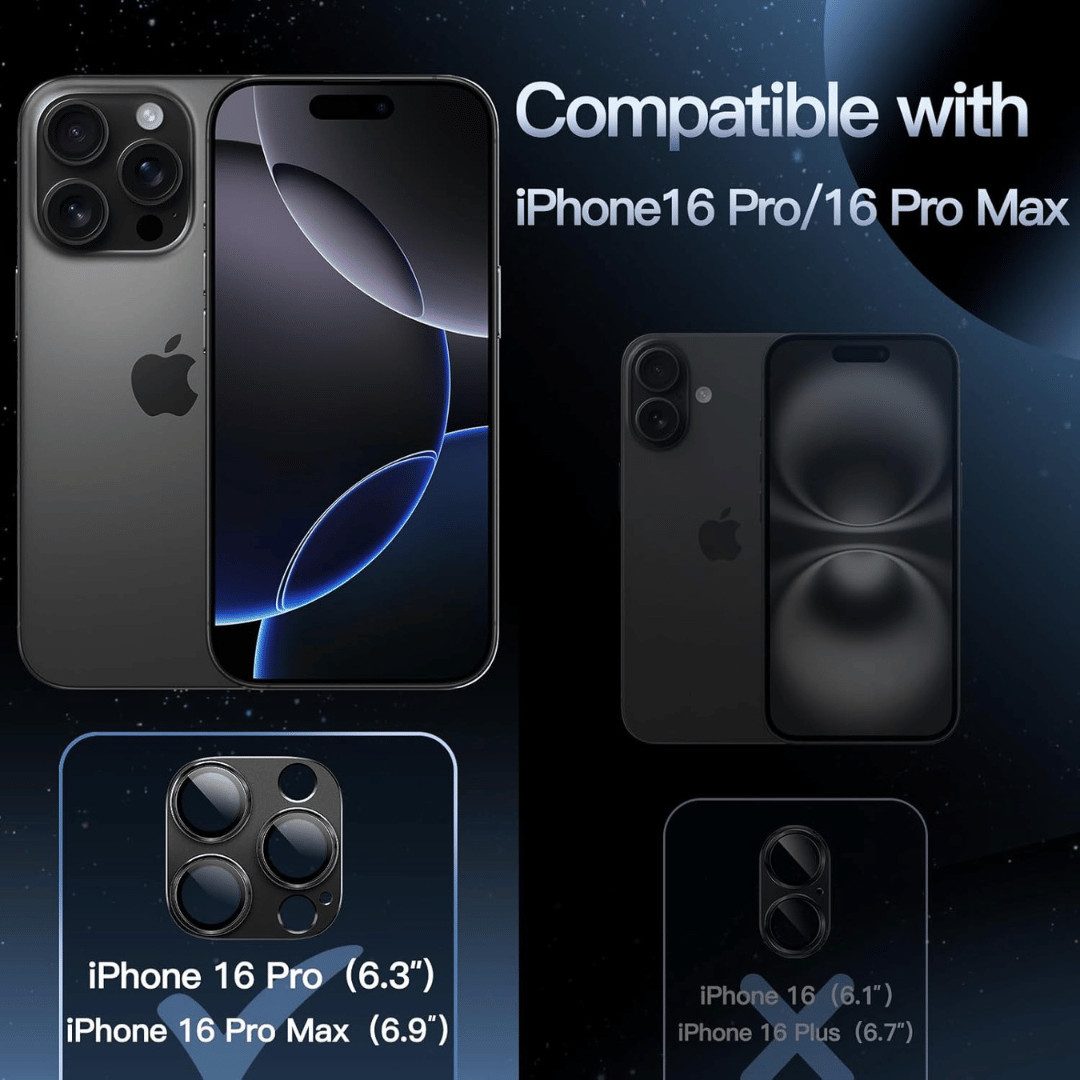 SmartUP Kameraschutzglas für iPhone 16 Pro / 16 Pro Max Titan Kameraglas Panzerglas Panzerfolie für iPhone 16 Pro / iPhone 16 Pro Max