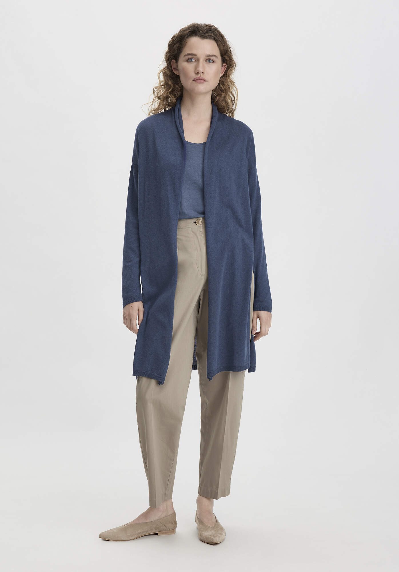 Hessnatur Strickjacke aus TENCEL Lyocell mit Bio-Baumwolle (1-tlg)
